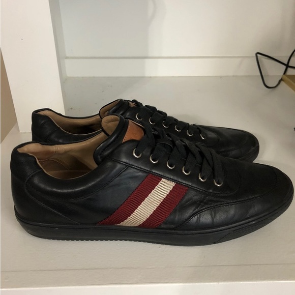 Bally Oriano Black Leather Sneakers - Picture 1 of 8